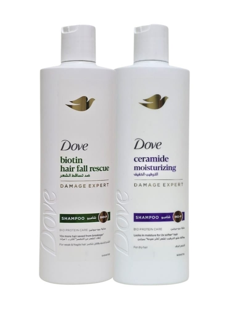 Ceramide Moisturising Shampoo 400ml & Biotin Hair Fall Rescue Shampoo 400ml